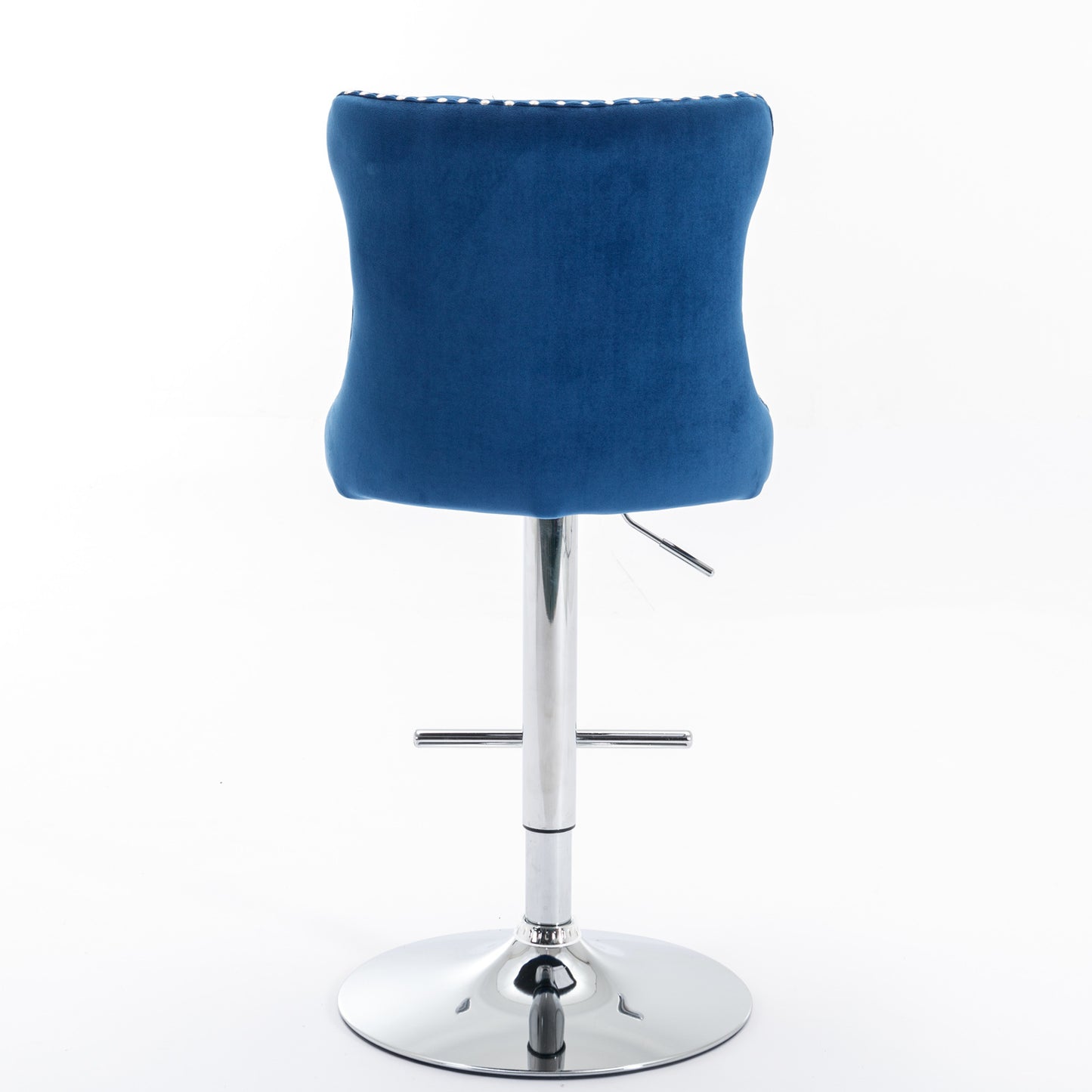 AA Furniture Swivel Velvet Barstools Adjustable 25-33 Blue