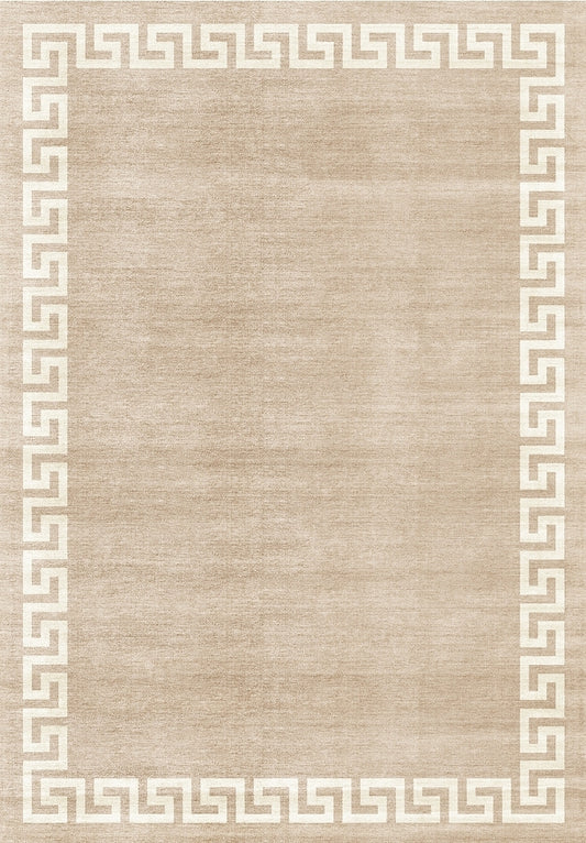 5x7 ft Washable Non-Slip Area Rug, Low-Pile Polyester, TPR Backing, Durable Rug for Entryway, Beige