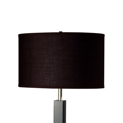 30-Inch Table Lamp, Metal and Polyresin, Fabric Shade, On/Off Switch, 100W/23W CFL, Espresso Finish