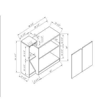 Modern White Oak Bar Cabinet With Wine Storage And Display