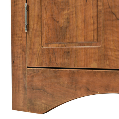 Brown Modern Triangle Corner Storage Cabinet with Adjustable Shelving for Home and Kitchen