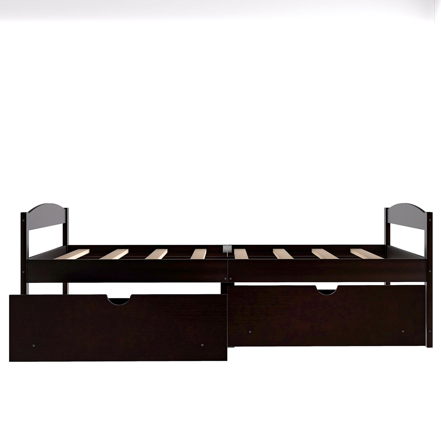 Espresso Twin Platform Bed with Dual Storage Drawers
