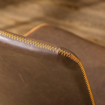 Antique Brown Faux Leather Ergonomic 360-Degree Swivel Office Chair with Adjustable Height