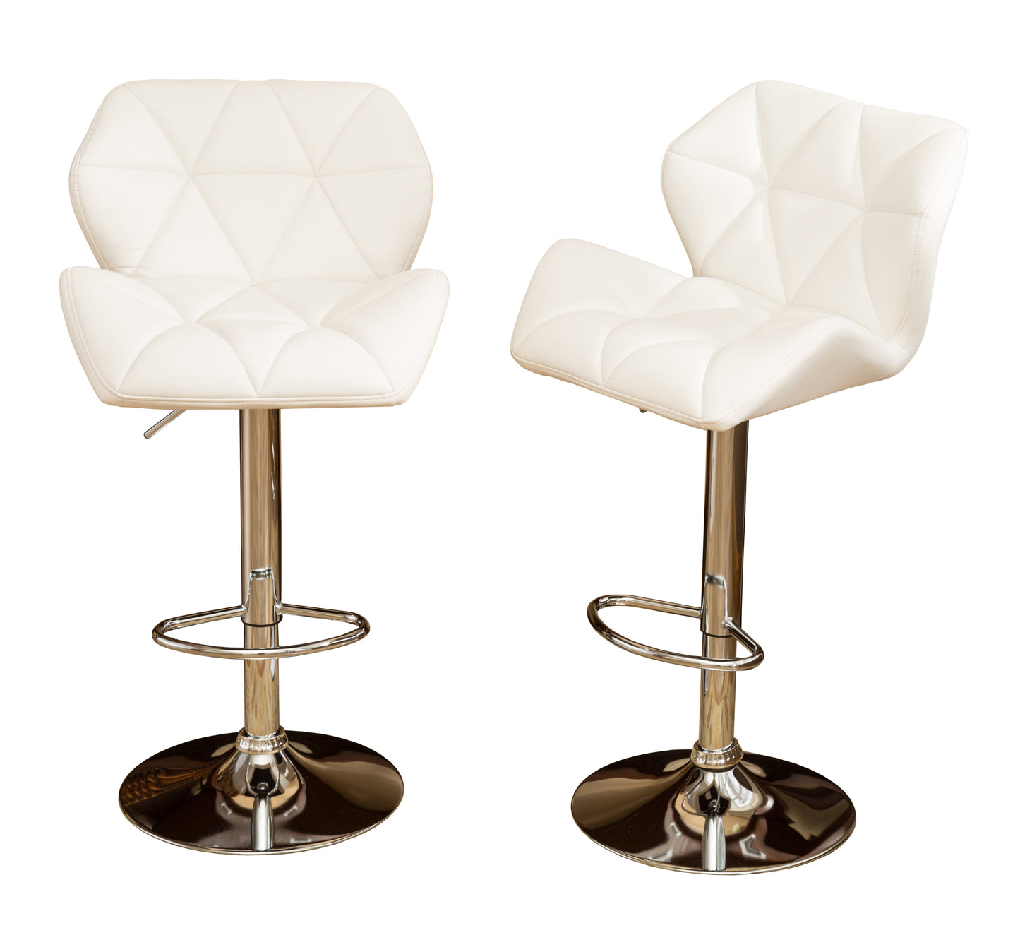 Glasgow Tufted Adjustable Height Bar Stools Set Of 2 White