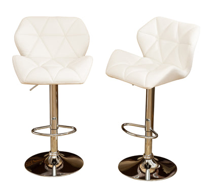 Glasgow Tufted Adjustable Height Bar Stools Set Of 2 White