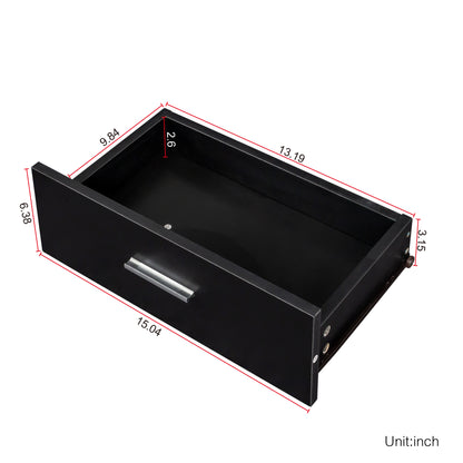 Vanity Desk for Hair Styling with Multi-Layer Storage and Large Capacity, Home Salon Black