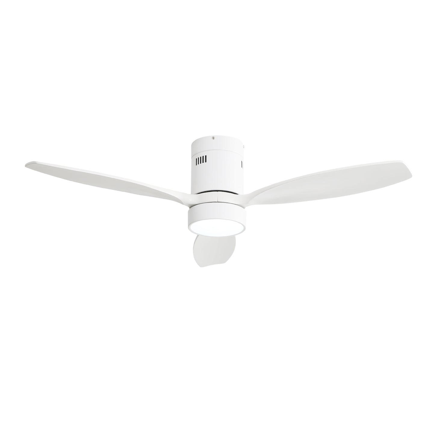 52-Inch Indoor/Outdoor Ceiling Fan with LED Light, Wood Blades, Remote, Reversible DC Motor, 6-Speed White