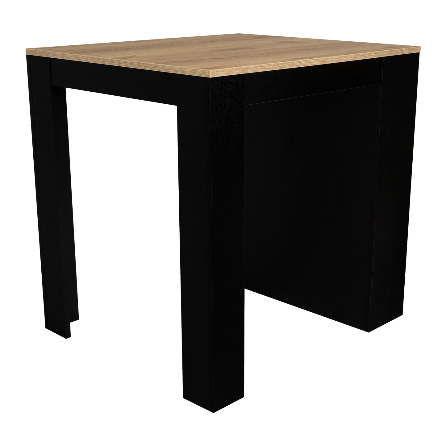 Multifunctional Kitchen Counter Table Shelves Pine Black
