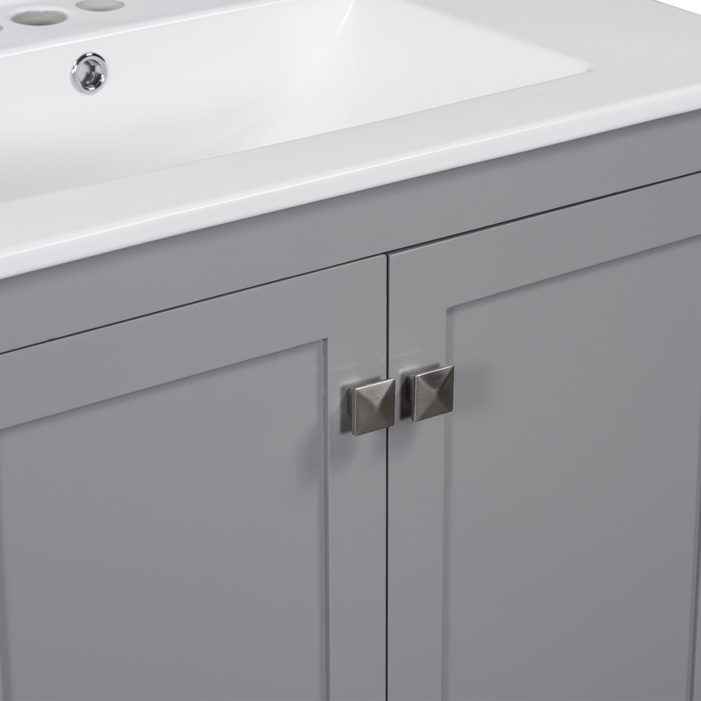 30-Inch Modern Gray Bathroom Vanity with Undermount Sink, Elegant Storage Cabinet Featuring Soft-Close Doors and Multifunctional Design