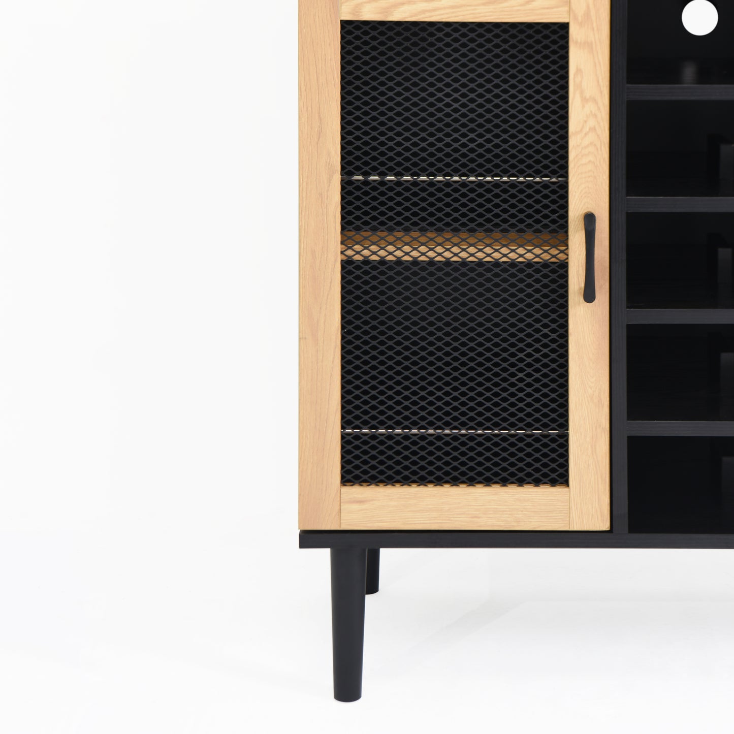 59Inch Farmhouse Buffet Cabinet With Power Outlet Wine Rack