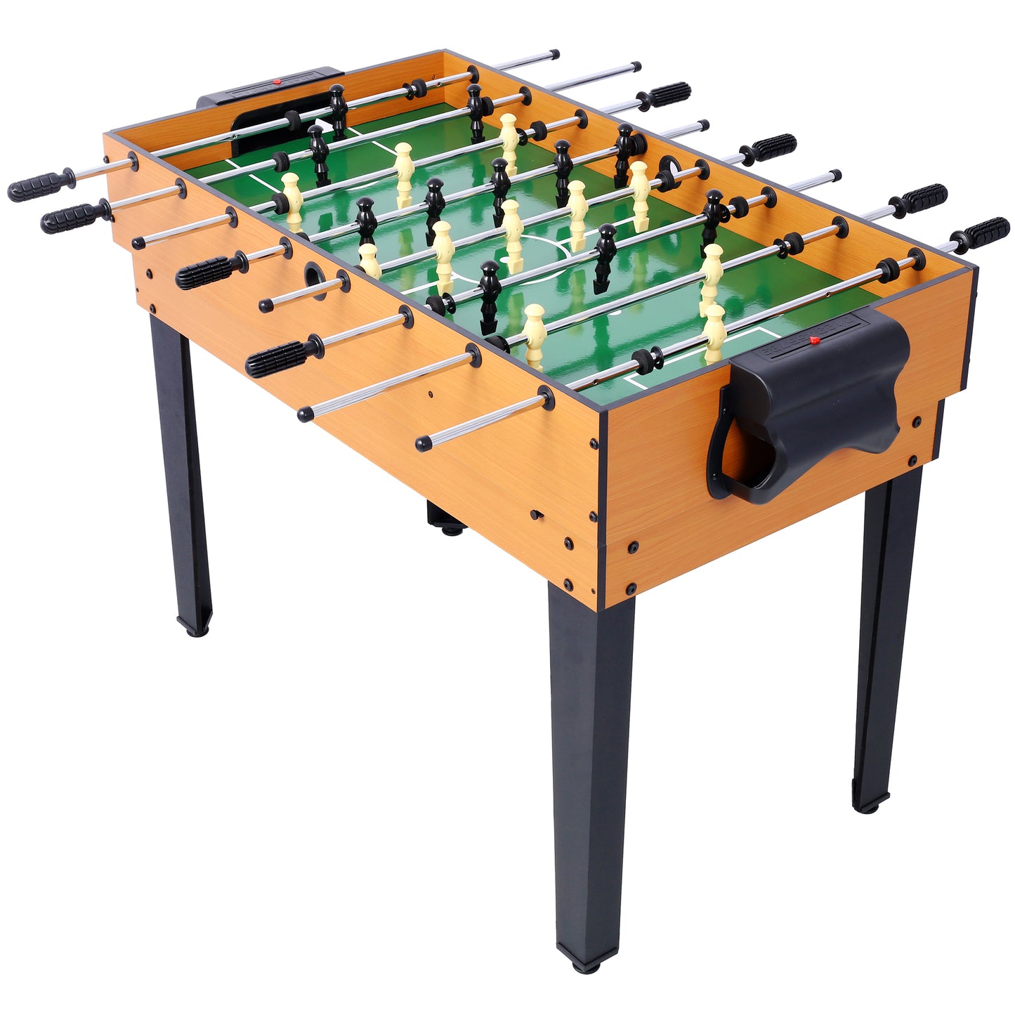 5-in-1 Game Table: Billiards, Ping Pong, Foosball, Basketball, Push Hockey; 43x24x32 in MDF+Steel Brown/Red