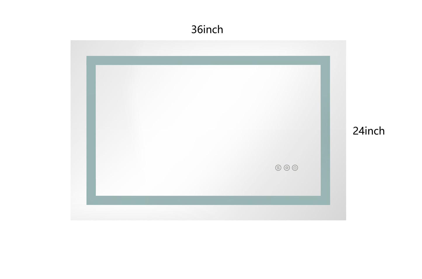 Dimmable 36" x 24" LED Vanity Mirror with Anti-Fog, Smart Touch Controls, and Adjustable Color Temperature