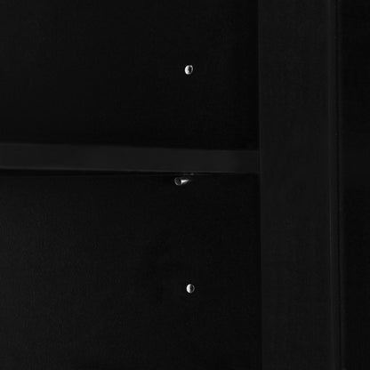 Elegant Black Storage Cabinet with Adjustable Shelves for Bathroom and Office