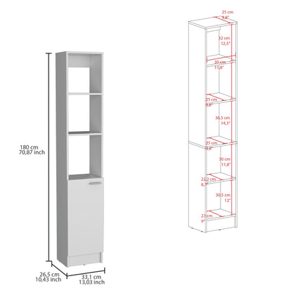Modern White Linen Storage Cabinet with Adjustable Shelves - Versatile Freestanding Unit for Bathroom, Kitchen, or Living Room