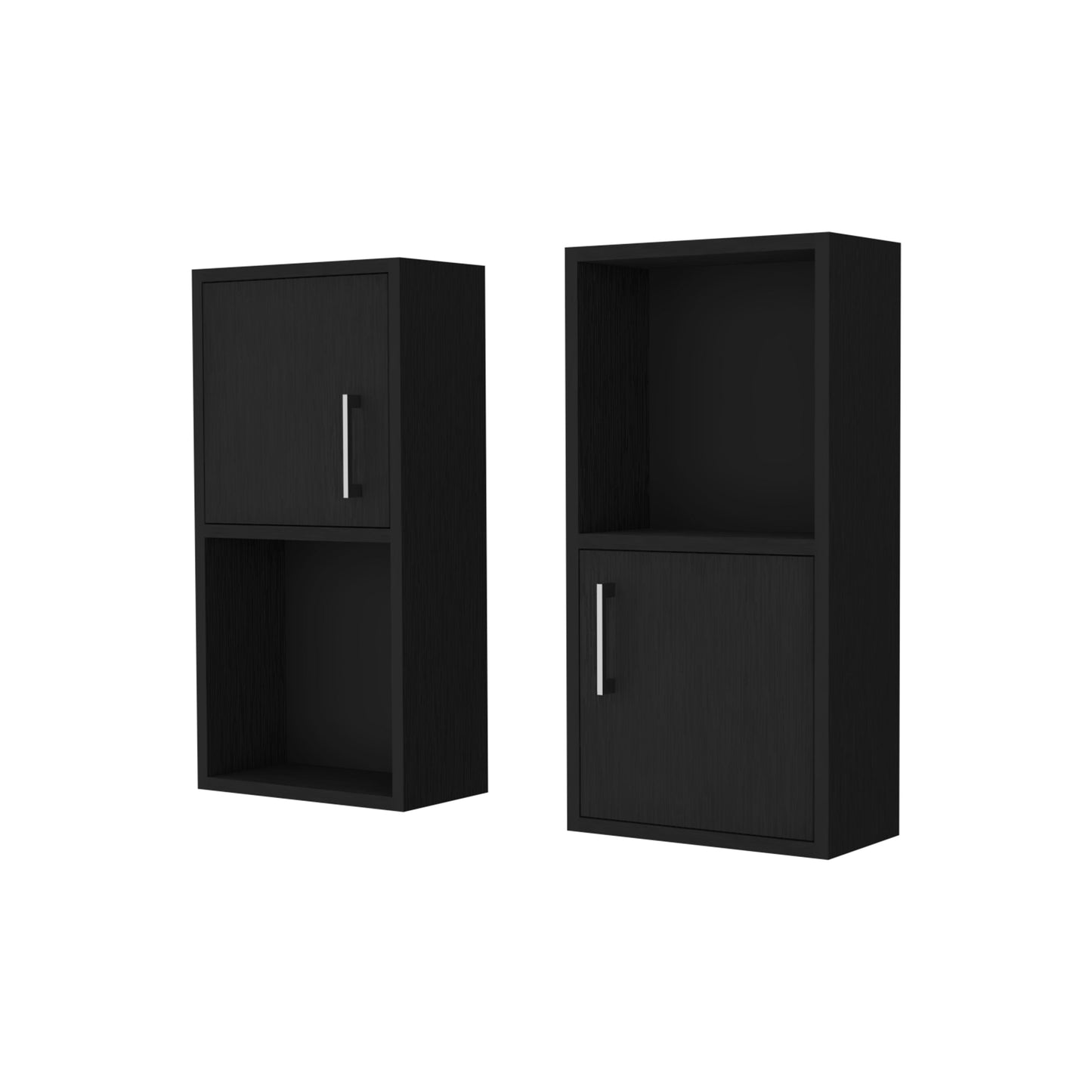 Black 2 Bathroom Medicine Cabinets with Open Shelf