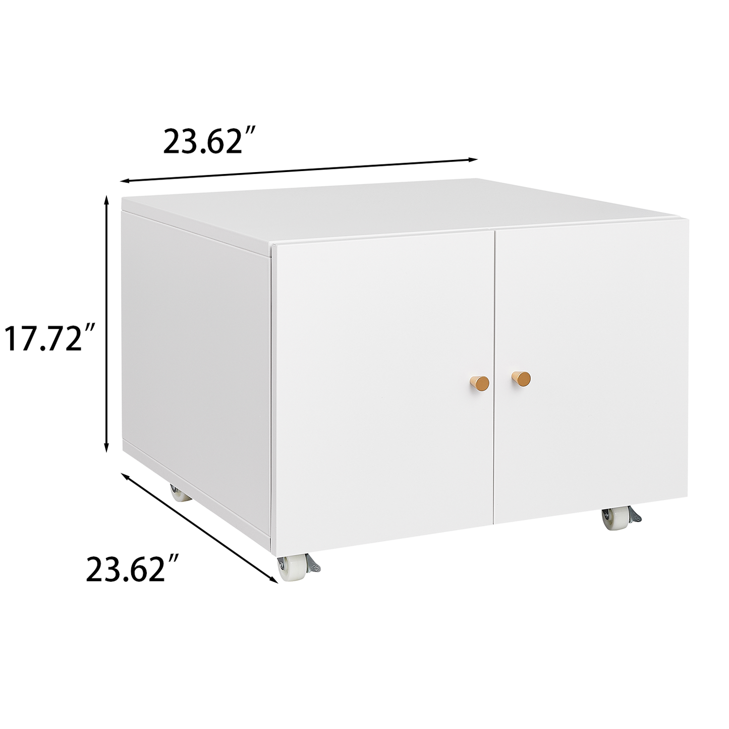 Versatile Mobile Copier Cabinet - White Steel 2-Door Printer and File Stand