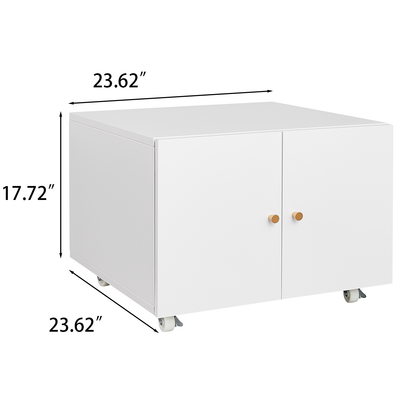 Versatile Mobile Copier Cabinet - White Steel 2-Door Printer and File Stand