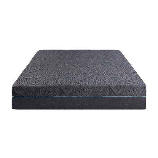 11-Inch Dark Gray Hybrid Mattress with Gel-Infused Memory Foam for Queen Bed, Mattress in a Box