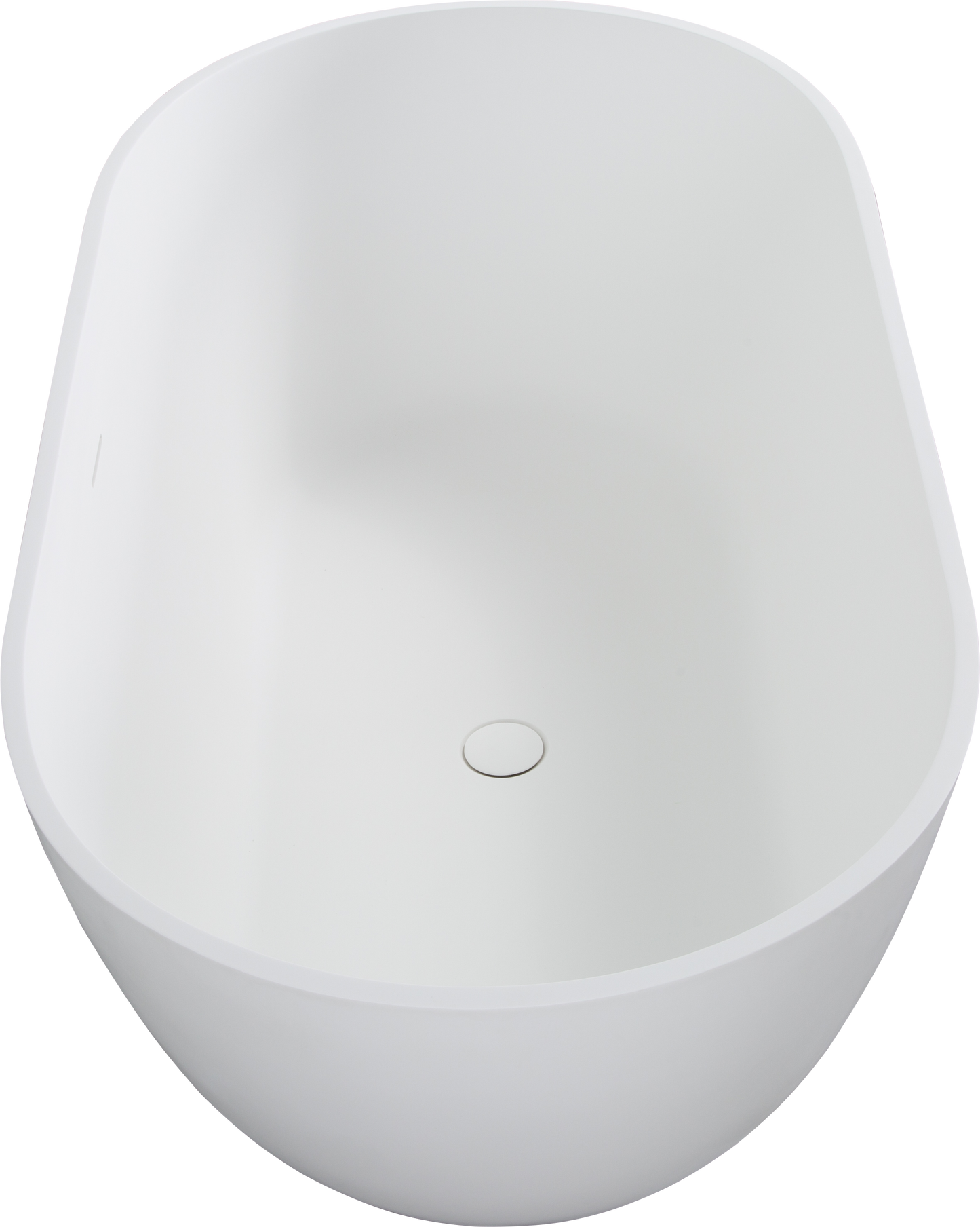 Luxury 69" Solid Surface Freestanding Soaking Bathtub - Handcrafted Matte White Stone Resin with Overflow and Pop-up Drain