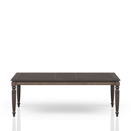 Expandable Dining Table 88 Inch Solid Wood MDF Deep Coffee