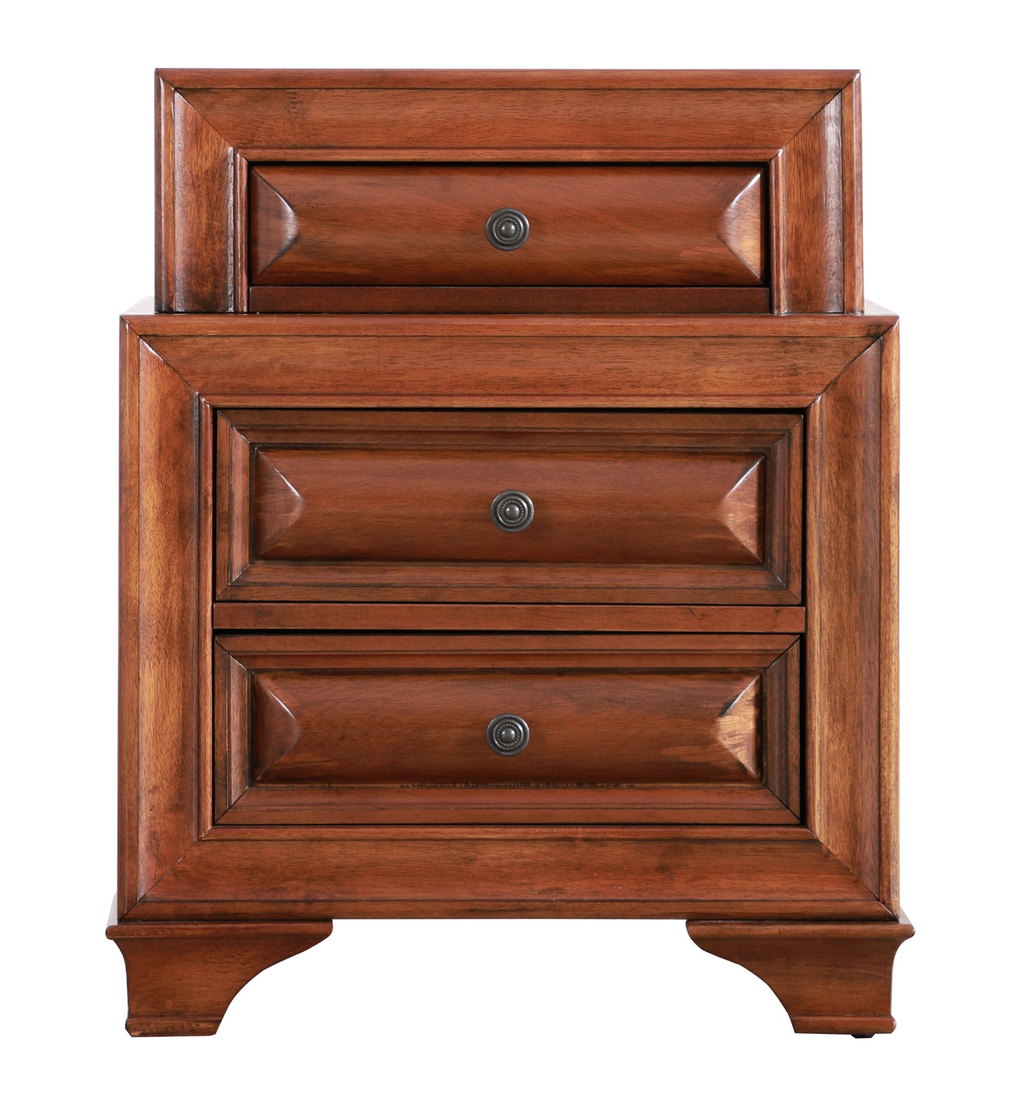 Charming Oak Nightstand With Curved Fronts
