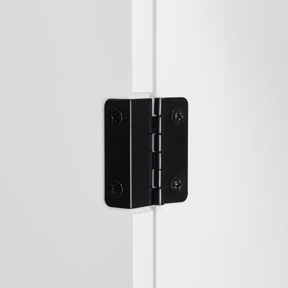 White MDF Bathroom Storage Cabinet with Adjustable Shelves, Two Doors, and Drawers