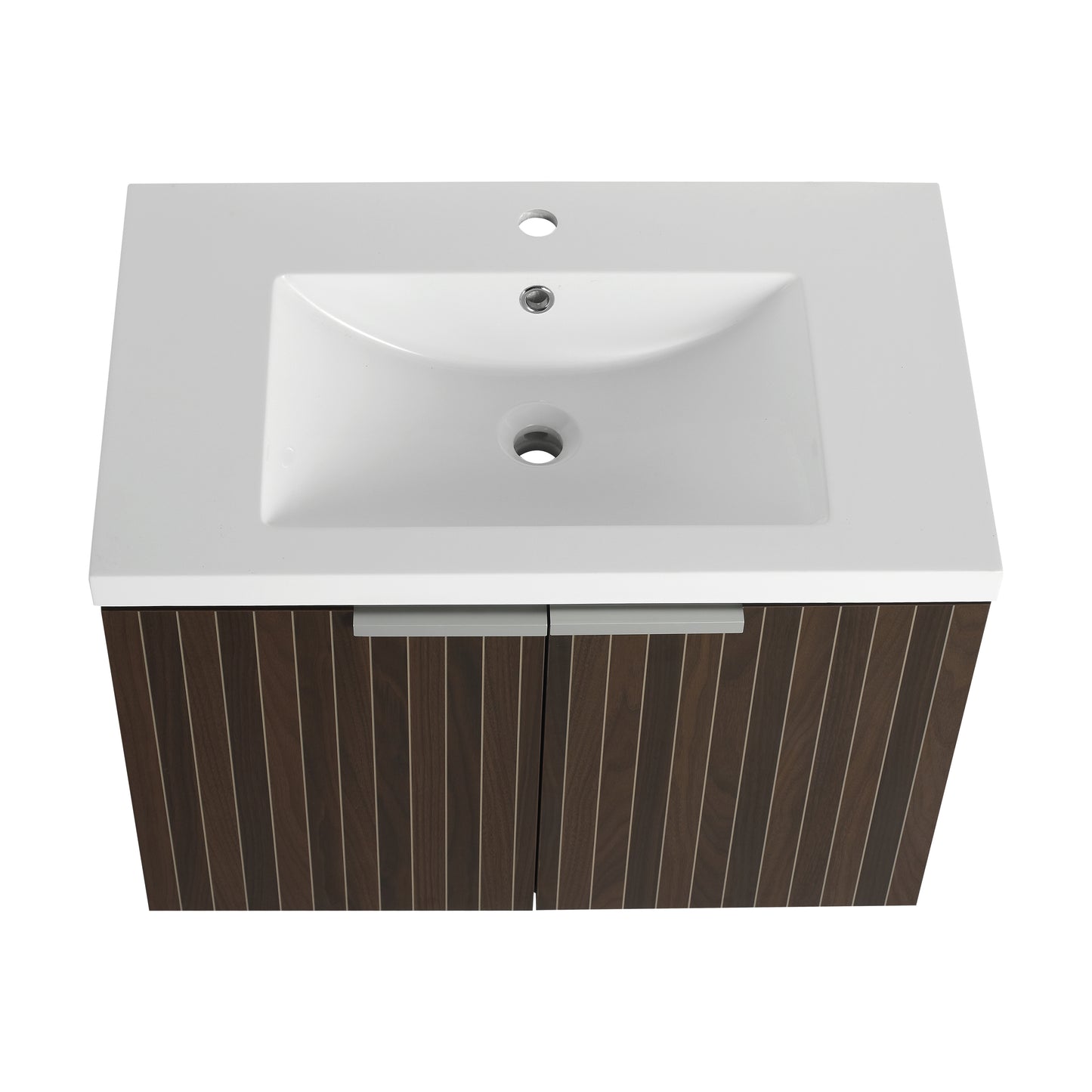 30-Inch Wall-Mounted Modern Bathroom Vanity with Eco-Friendly Resin Sink and Soft-Close Doors