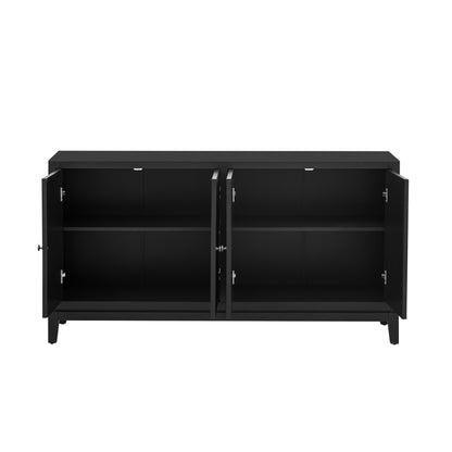 U_STYLE Sleek Storage Cabinet Sideboard Buffet with Vertical Line Design,Suitable for Study,Entrance and Living Room