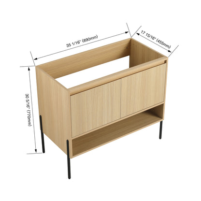 36-Inch Modern Freestanding Bathroom Vanity with Dual Soft-Close Cabinet Doors (KD-Packing) - Sink Not Included