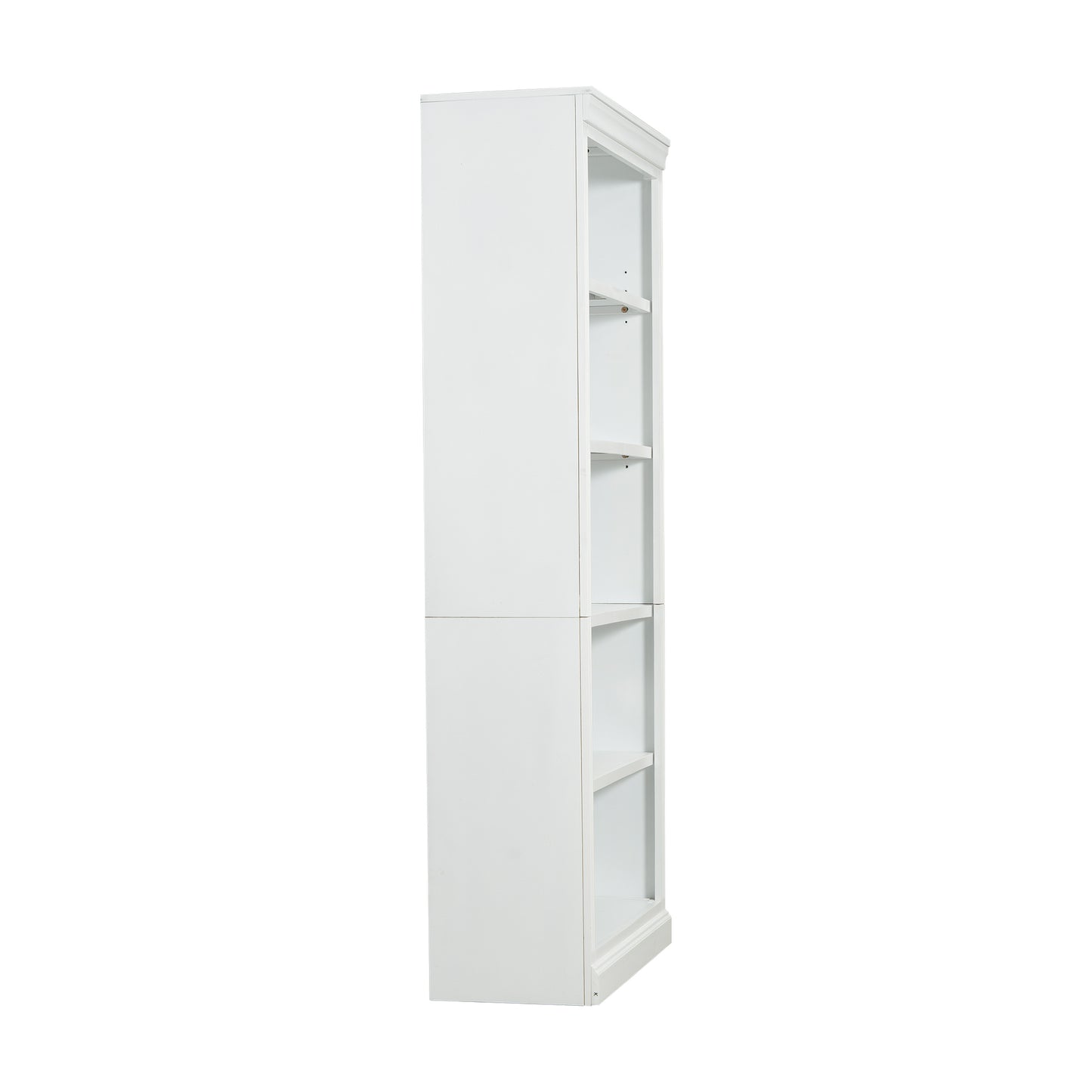 Modern 5-Tier White Wooden Bookcase with Adjustable Shelves for Home and Office Storage
