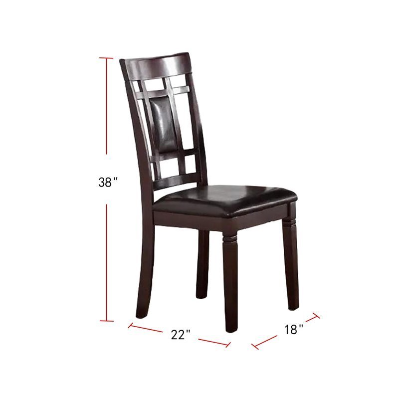 7 Piece Dining Set Table Chairs Eyelet Back Espresso