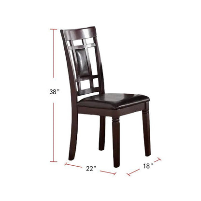 7 Piece Dining Set Table Chairs Eyelet Back Espresso