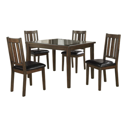 Five Piece Dining Set Dinette Dark Brown Cherry Finish