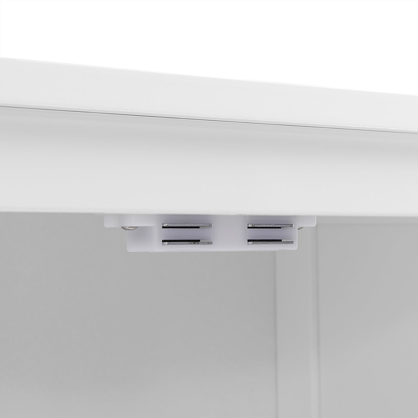 White MDF Bathroom Storage Cabinet with Adjustable Shelves, Two Doors, and Drawers