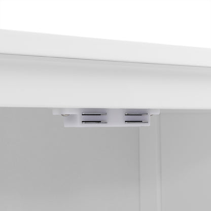 White MDF Bathroom Storage Cabinet with Adjustable Shelves, Two Doors, and Drawers