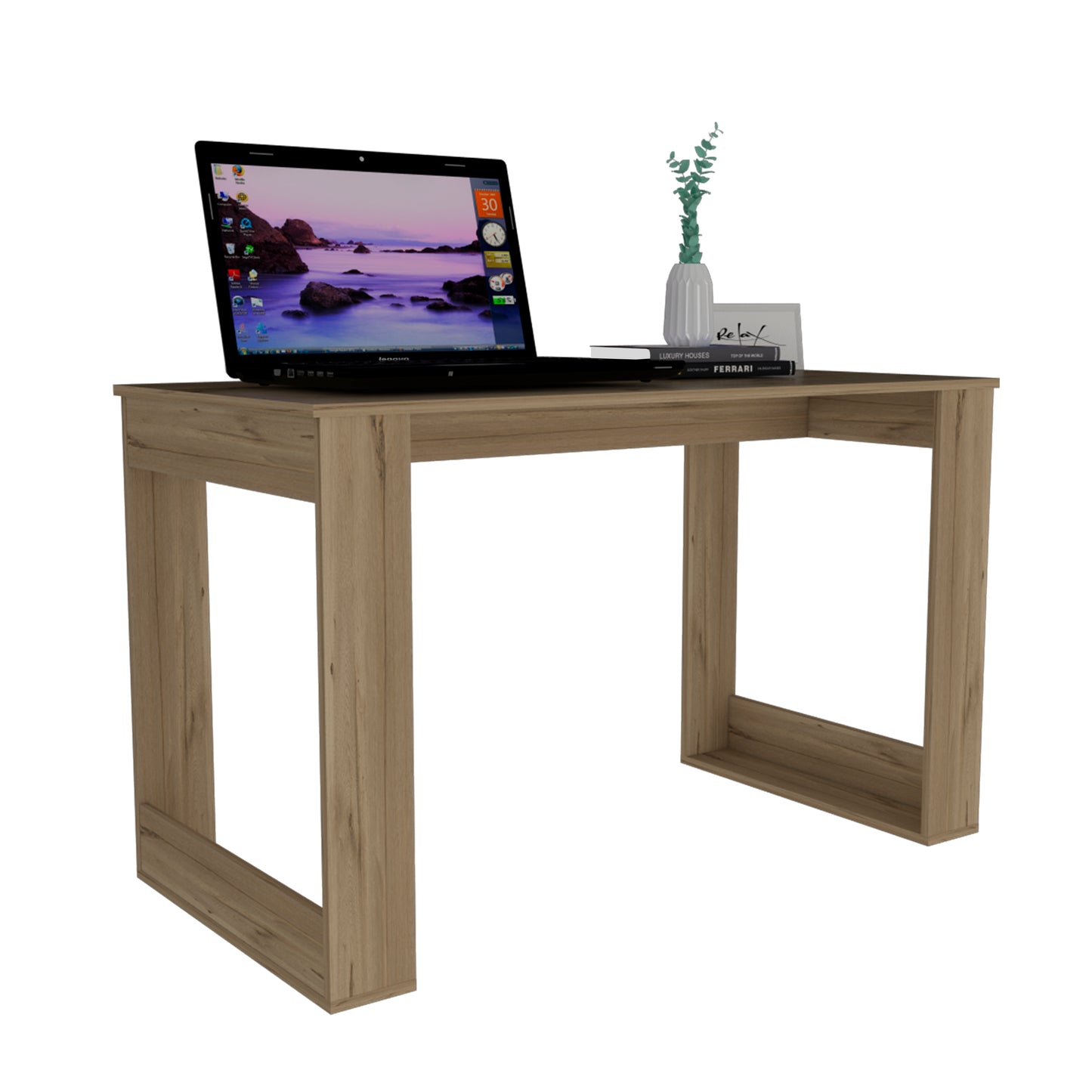 Smokey Oak Lacey Rectangle Home Office Computer Desk