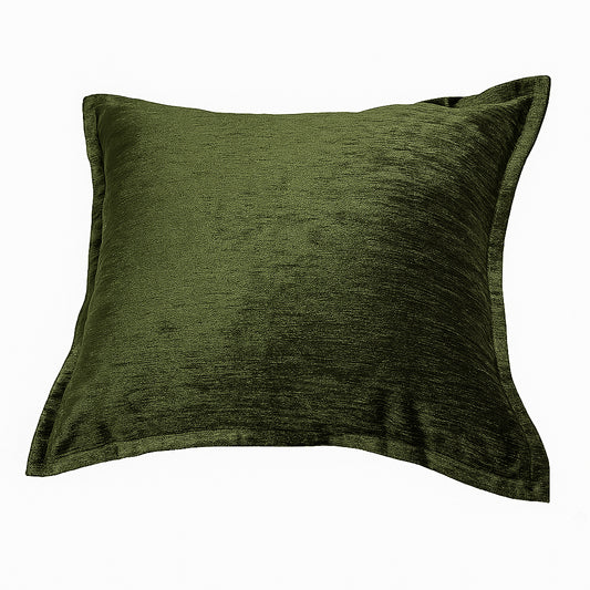 Velvet Throw Pillow, 20 x 20 in, Plush Cushion for Sofa, Rich Texture, Polyester Fill, Forest Green