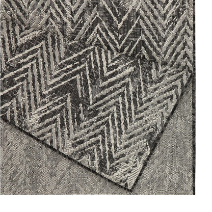 Indoor/Outdoor Area Rug 5'3 x 7'3, Flatweave Polypropylene, Stain-Resistant Anthracite