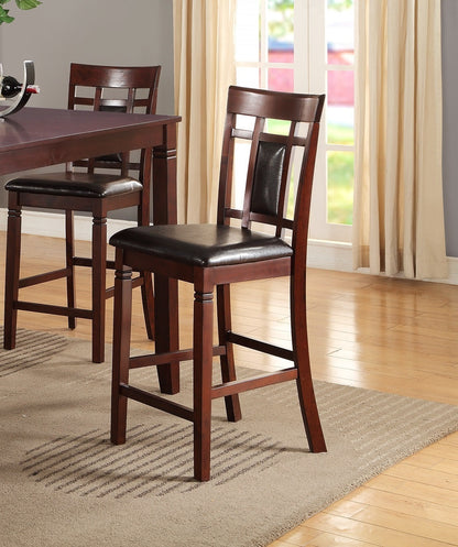 Counter Height Dining Set 5Pc Eyelet Back Cherry Finish
