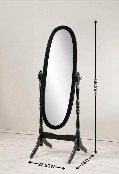 Elegant Cherry-Finished Cheval Mirror with Traditional Design