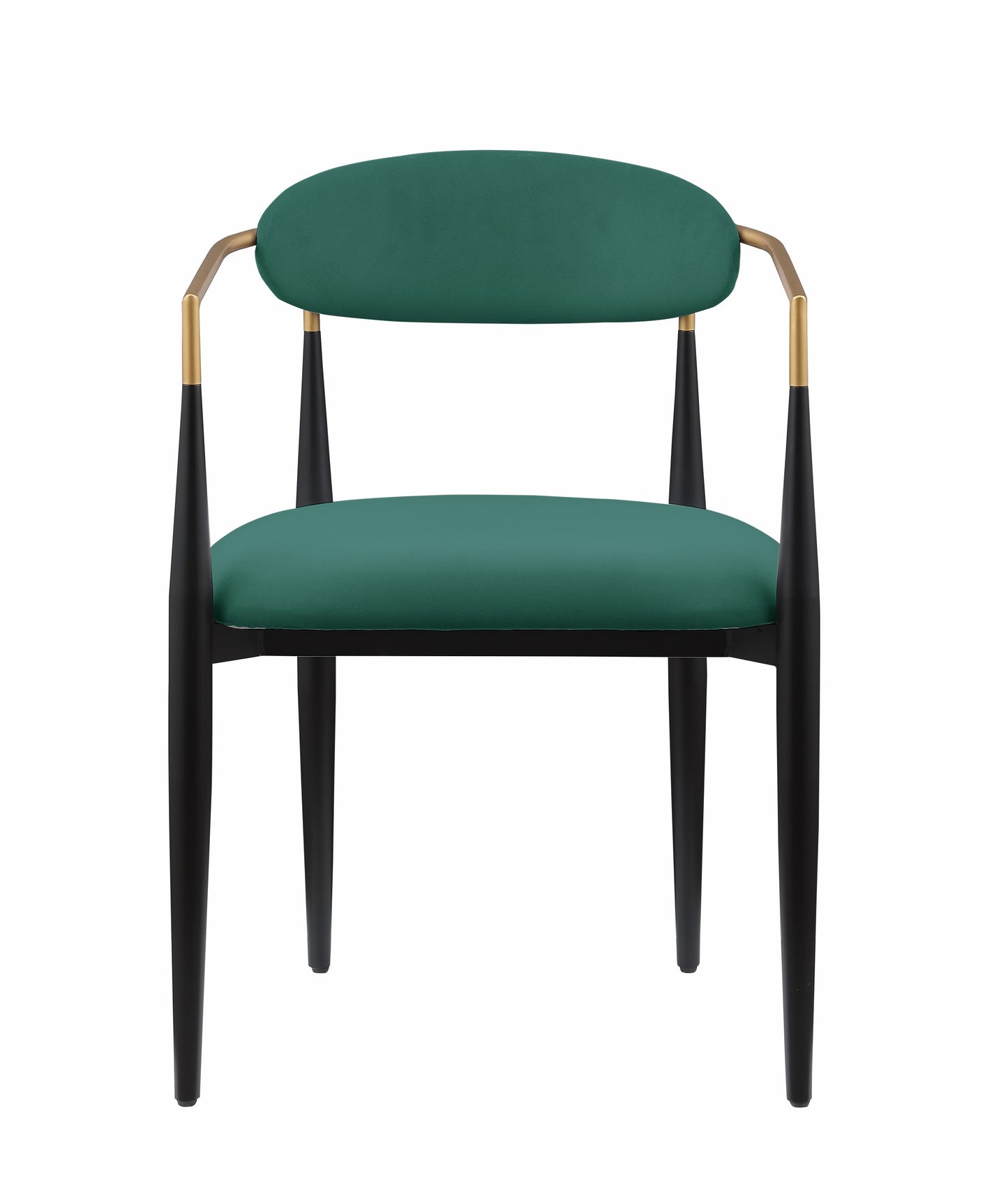 Set of 2 Fabric Upholstered Dining Chairs, Ultra-Modern, 23.75x21x30 in, Seat 19.5 in, Green
