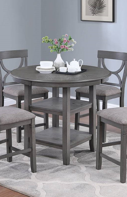 Counter Height Dining Table Set With Storage 4 Chairs Gray