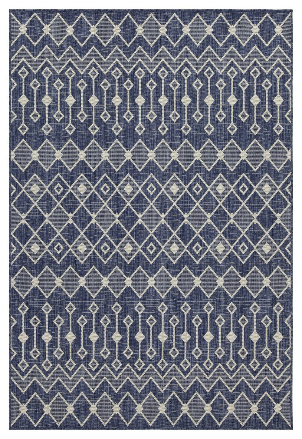 Indoor/Outdoor Area Rug 5'3" x 7'3", Flatweave Polypropylene, Stain-Resistant, Durable, Blue