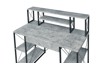 Modern Gray Finish Versatile Writing Desk with Ample Storage