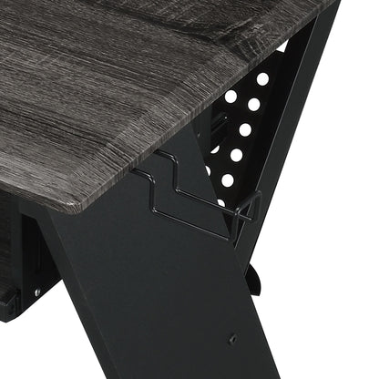 Sleek Black Music Creation Desk with Storage Solutions