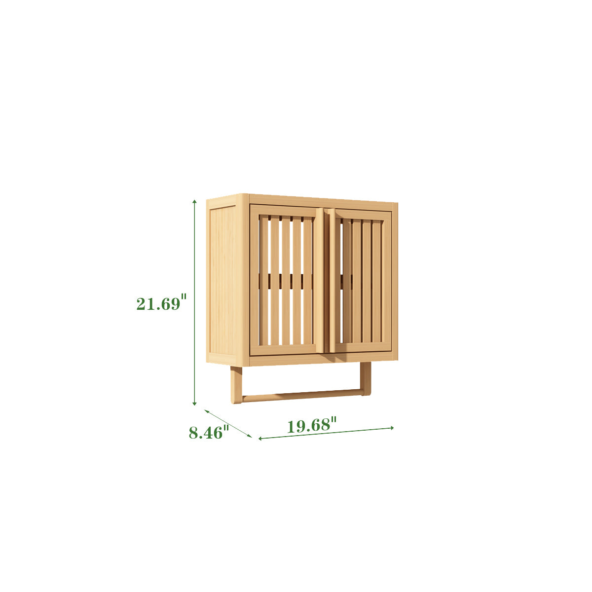 Wall-Mounted Bamboo Storage Cabinet for Bathroom and Home Essentials