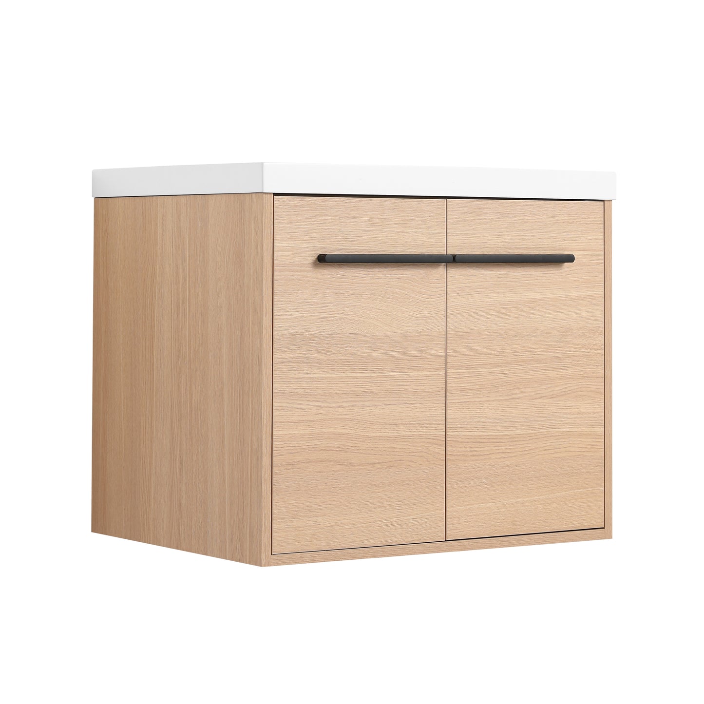 American Design 24-Inch Oak Bathroom Vanity with Resin Sink and 2-Door Cabinet