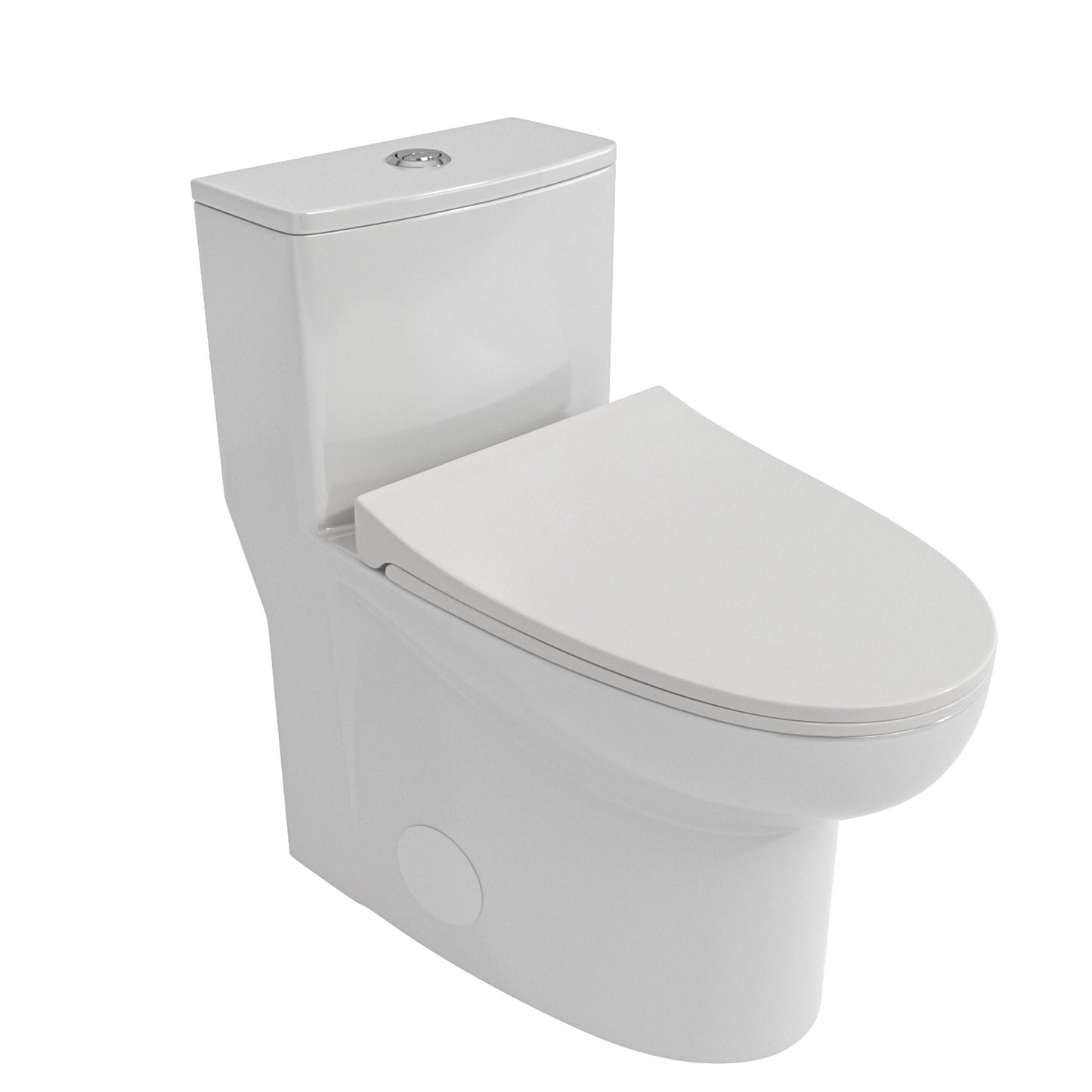 Modern Ceramic One-Piece Toilet with Dual Flush & Soft-Close Seat