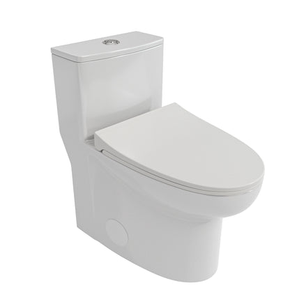 Modern Ceramic One-Piece Toilet with Dual Flush & Soft-Close Seat