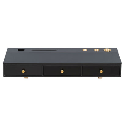 47-Inch Floating Shelf with Drawer — Wall-Mounted Vanity Desk for Bedroom/Bath Salon Table Black & Gold